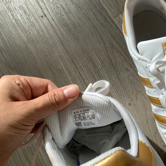Adidas x Sporty & Rich Samba Sneakers in White/Bold Gold  Adidas White Sneakers with Gold Details